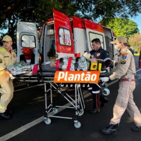 Fotos de Jovem a caminho do trabalho sofre acidente grave após colisão com lixeira e árvore em Maringá