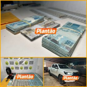 Fotos de Polícia Militar recupera caminhonete furtada e encontra R$ 50 mil escondidos no veículo em Maringá