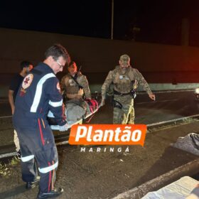 Fotos de Casal fica ferido em acidente de moto na Avenida Colombo, em Maringá