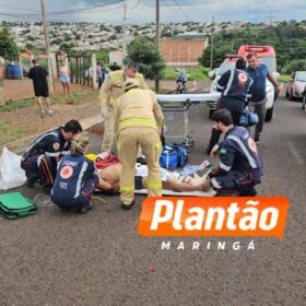 Fotos de Motociclista é intubado e socorrido em estado gravíssimo após acidente com caminhonete em Maringá