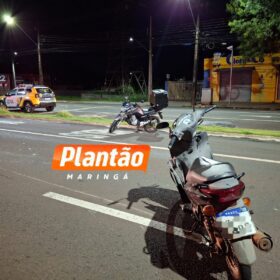 Fotos de Câmera registra acidente entre duas motos que deixou mulher em estado gravíssimo, em Maringá