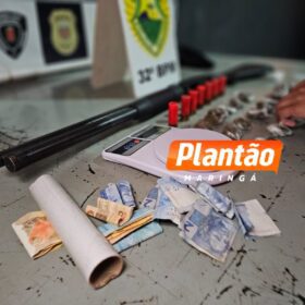 Fotos de Escopeta calibre 12 utilizada em tentativa de homicídio em Sarandi é apreendida pela Rotam