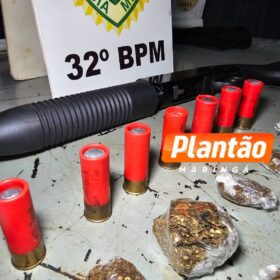 Fotos de Escopeta calibre 12 utilizada em tentativa de homicídio em Sarandi é apreendida pela Rotam