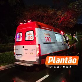 Fotos de Motorista perde o controle e bate na árvore durante forte chuva em Maringá