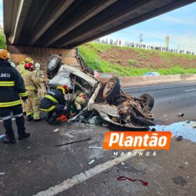 Fotos de Pai e mãe morrem e filho de 4 anos fica em estado grave após acidente no Contorno Norte em Maringá