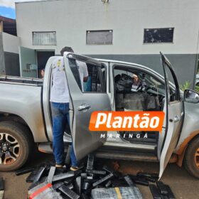 Fotos de PRF apreende em Maringá Hilux com mais de uma tonelada e meia de maconha - Veja o momento da perseguição