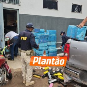 Fotos de PRF apreende em Maringá Hilux com mais de uma tonelada e meia de maconha - Veja o momento da perseguição