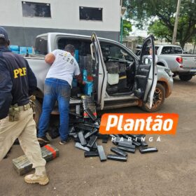 Fotos de PRF apreende em Maringá Hilux com mais de uma tonelada e meia de maconha - Veja o momento da perseguição