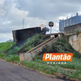 Fotos de Vídeo mostra carreta explodindo após colisão com dois caminhões em Maringá, duas pessoas morreram