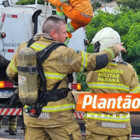 Fotos de Vídeo mostra carreta explodindo após colisão com dois caminhões em Maringá, duas pessoas morreram