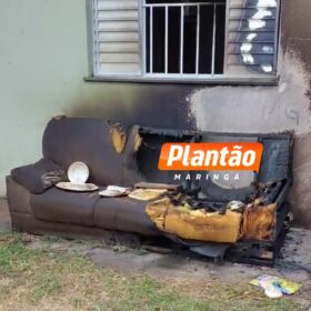 Fotos de Criminosos retornam à casa de vítima baleada e incendeiam veículo em Maringá