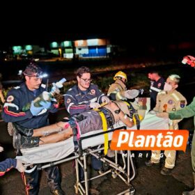 Fotos de Motociclista fica gravemente ferido após bater na traseira de caminhão em Maringá