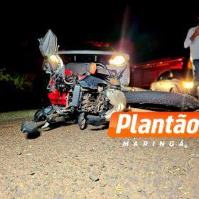 Fotos de Motociclista fica gravemente ferido após bater na traseira de caminhão em Maringá