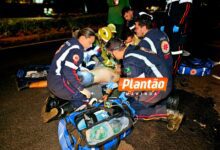 Fotos de Motociclista fica gravemente ferido após bater na traseira de caminhão em Maringá