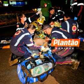 Fotos de Motociclista fica gravemente ferido após bater na traseira de caminhão em Maringá