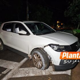 Fotos de Motorista com suspeita de embriaguez capota carro após bater em veículo estacionado em Maringá