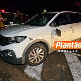 Fotos de Motorista com suspeita de embriaguez capota carro após bater em veículo estacionado em Maringá